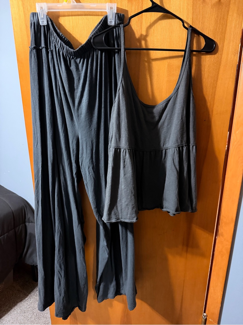 aerie Charcoal Gray Wide-Leg Pants and Tank Set